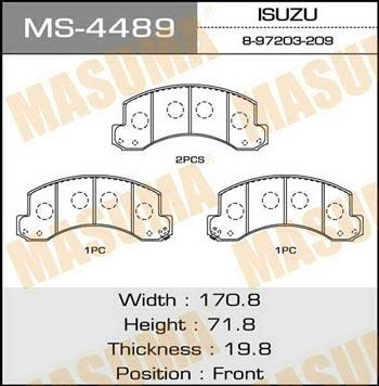 Masuma MS-4489 Brake shoe set MS4489