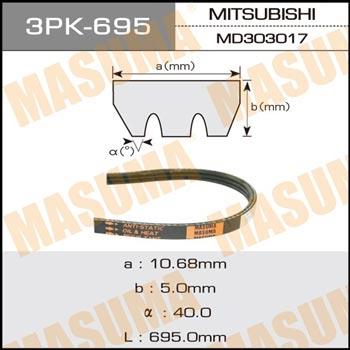Masuma 3PK-695 V-ribbed belt 3PK695 3PK695