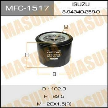 Masuma MFC-1517 Oil Filter MFC1517