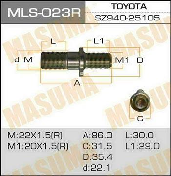 Masuma MLS-023R Wheel Stud MLS023R
