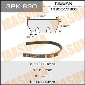 Masuma 3PK-830 V-ribbed belt 3PK830 3PK830