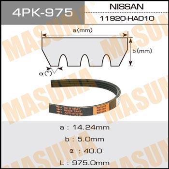 Masuma 4PK-975 V-ribbed belt 4PK975 4PK975