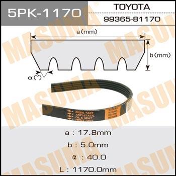 Masuma 5PK-1170 V-ribbed belt 5PK1170 5PK1170