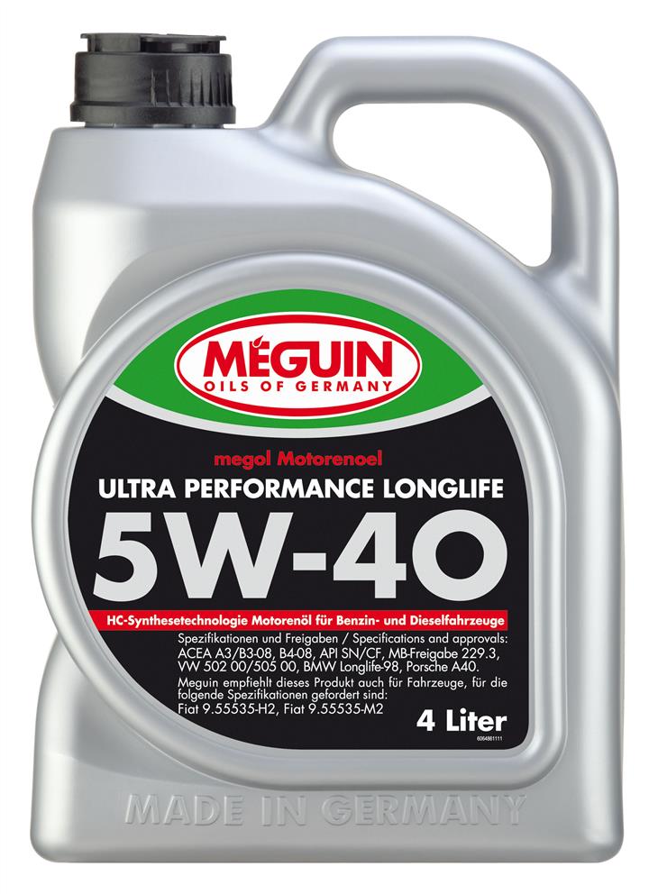 Meguin 6486 Engine oil Meguin Ultra Performance LongLife 5W-40, 4L 6486