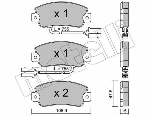 Metelli 22-0104-1 Brake Pad Set, disc brake 2201041