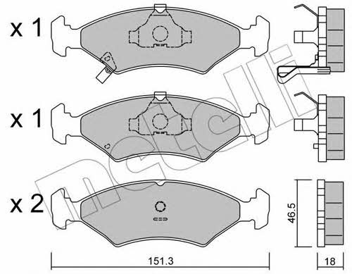Metelli 22-0127-0 Brake Pad Set, disc brake 2201270