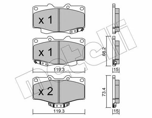 Metelli 22-0129-0 Brake Pad Set, disc brake 2201290
