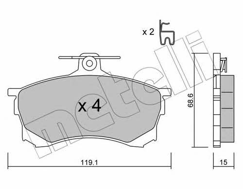 Metelli 22-0250-0 Brake pad set 2202500 2202500 Metelli Brake pad set