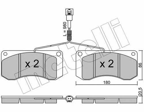 Metelli 22-0272-1 Brake Pad Set, disc brake 2202721