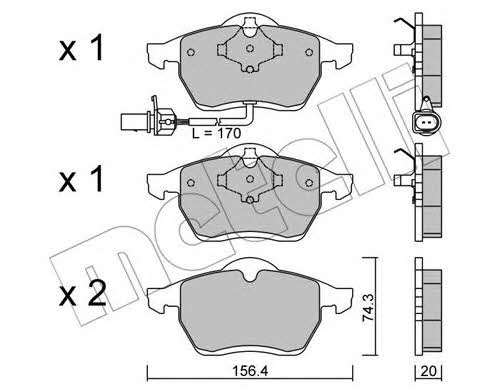 Metelli 22-0279-1 Brake Pad Set, disc brake 2202791