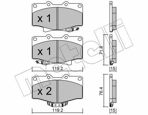 Metelli 22-0282-0 Brake Pad Set, disc brake 2202820