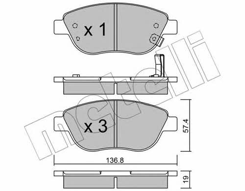 Metelli 22-0322-2 Brake pad set 2203222 2203222 Metelli Brake pad set