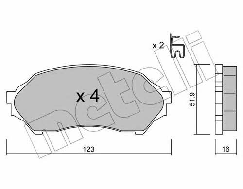 Metelli 22-0387-0 Brake Pad Set, disc brake 2203870