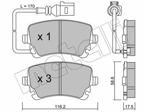 Metelli 22-0554-0 Brake Pad Set, disc brake 2205540