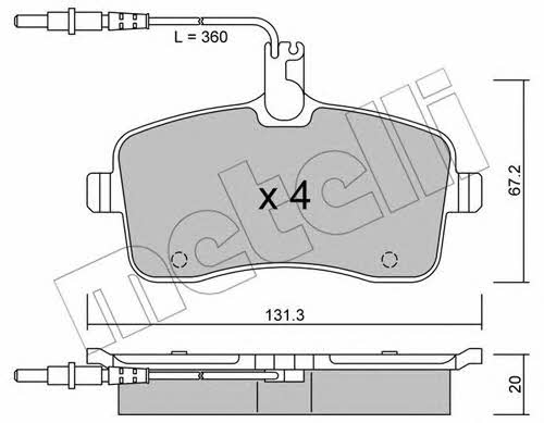 Metelli 22-0600-0 Brake Pad Set, disc brake 2206000