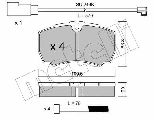 Metelli 22-0604-2K Brake Pad Set, disc brake 2206042K