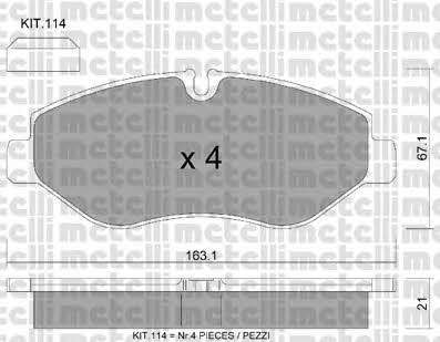 Metelli 22-0671-2 Brake Pad Set, disc brake 2206712