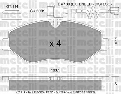 Metelli 22-0671-2K Brake Pad Set, disc brake 2206712K
