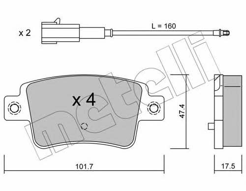 Metelli 22-0705-1 Brake Pad Set, disc brake 2207051