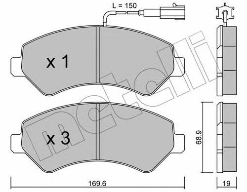 Metelli 22-0709-0 Brake pad set 2207090 2207090 Metelli Brake pad set