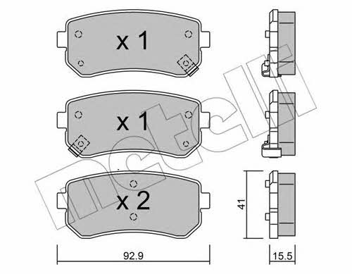 Metelli 22-0725-0 Brake Pad Set, disc brake 2207250