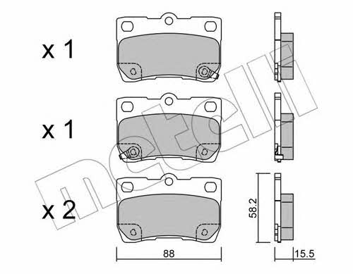 Metelli 22-0761-0 Brake Pad Set, disc brake 2207610