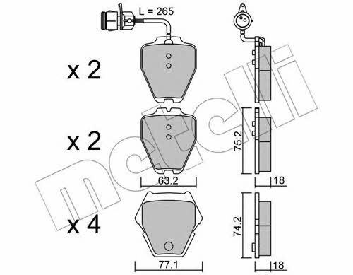 Metelli 22-0774-0 Brake Pad Set, disc brake 2207740