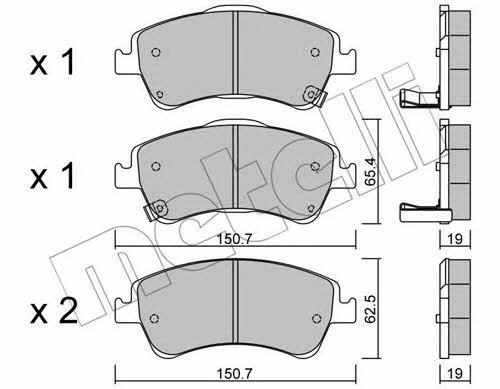 Metelli 22-0795-0 Brake pad set 2207950 2207950 Metelli Brake pad set