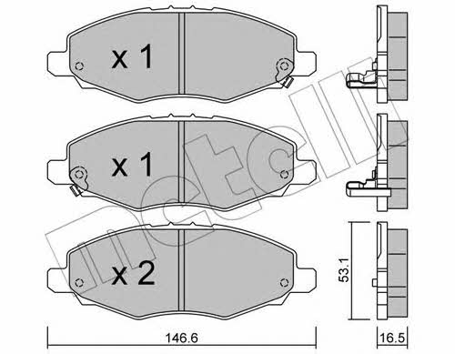 Metelli 22-0798-0 Brake Pad Set, disc brake 2207980