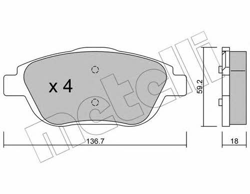 Metelli 22-0852-0 Brake Pad Set, disc brake 2208520