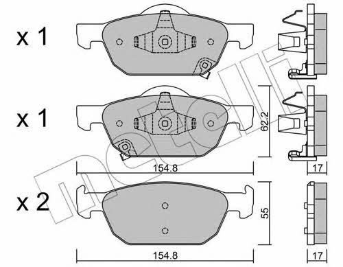 2208660 Metelli Brake pad set