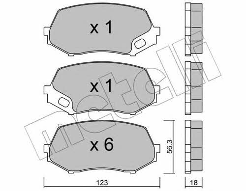 Disc brake pad set Ford Maverick: 2208740 Metelli Brake pad set