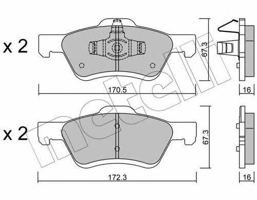 Brake pad kit Mazda Tribute: 2209060 Metelli Brake pad set
