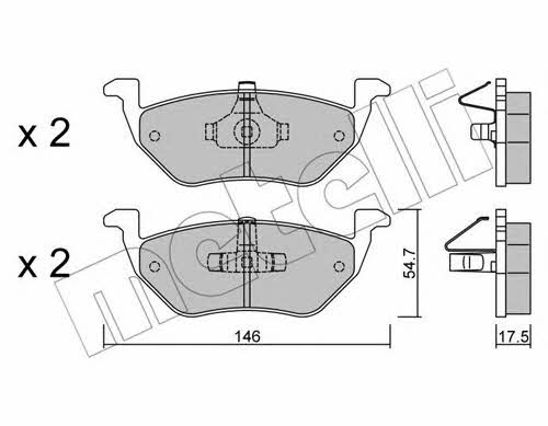 Metelli 22-0907-0 Brake pad set 2209070 2209070 Metelli Brake pad set
