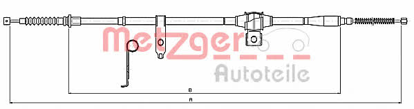 Metzger 11.5347 Parking brake cable, right 115347