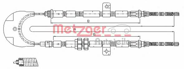 Metzger 11.5443 Cable Pull, parking brake 115443