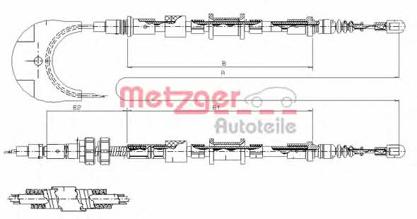 Metzger 11.5493 Cable Pull, parking brake 115493