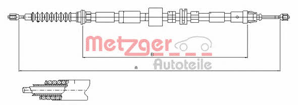 Metzger 11.5512 Cable Pull, parking brake 115512