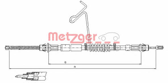Metzger 11.5574 Parking brake cable, right 115574