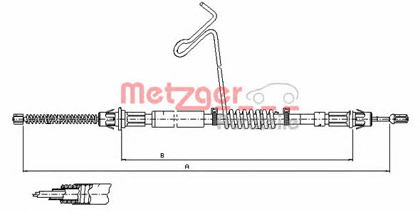 Metzger 11.5578 Parking brake cable, right 115578