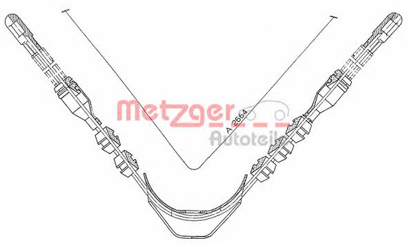 Metzger 11.573 Cable Pull, parking brake 11573