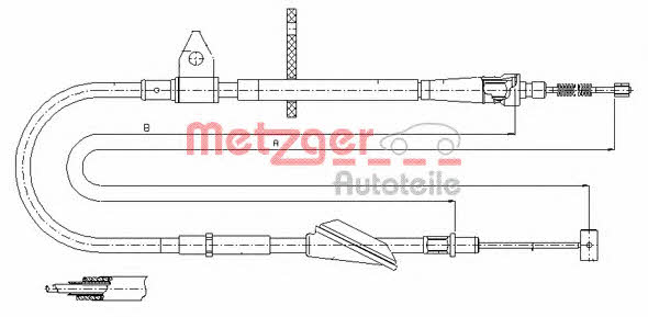 Metzger 11.5743 Cable Pull, parking brake 115743