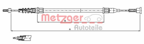 Metzger 11.5761 Parking brake cable, right 115761