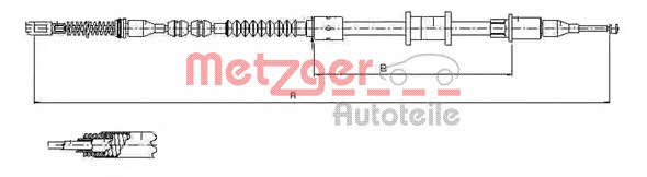 Metzger 11.5923 Parking brake cable, right 115923