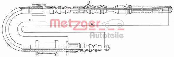 Metzger 11.593 Parking brake cable, right 11593