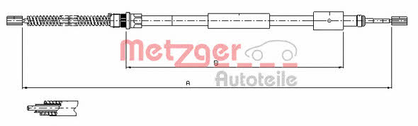 Metzger 11.604 Cable Pull, parking brake 11604