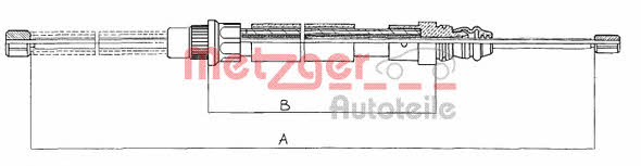 Metzger 11.607 Parking brake cable, right 11607
