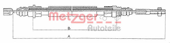 Metzger 11.608 Cable Pull, parking brake 11608
