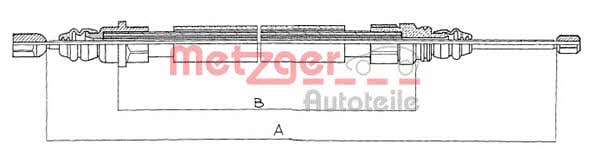 Metzger 11.609 Parking brake cable, right 11609