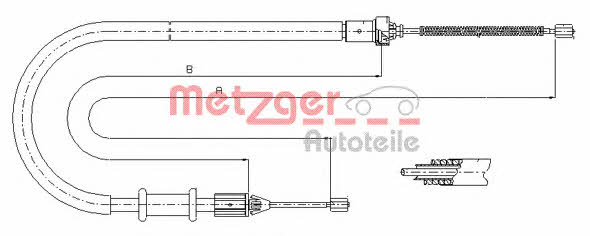 Metzger 11.6676 Parking brake cable, right 116676